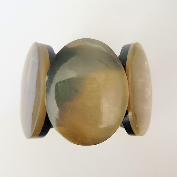 SALE! NEW! Natural Genuine Buffalo Horn Bracelet-Stretch-One Size Fits Most - Picture 5 of 15